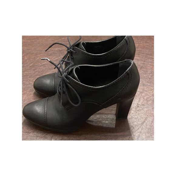 Franco Sarto Izaro Black Leather Lace Up Oxford Pump 7.5M Whimsigoth Steampunk - Picture 1 of 9